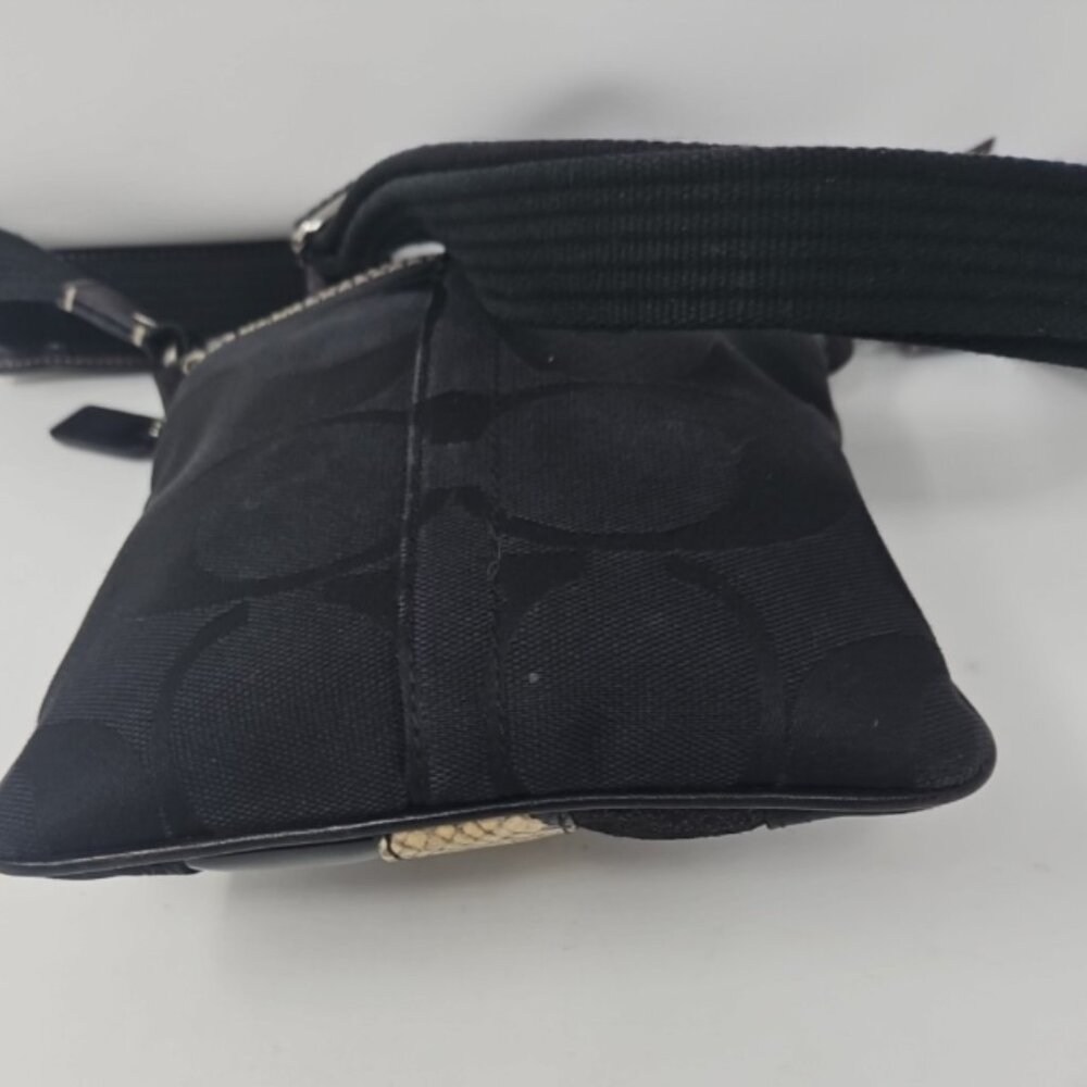 Coach Signature Hampton Python Black Patchwork Cr… - image 4